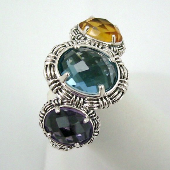 Hilary Joy 4.16ct Multigem 3-Stone Ring - Picture 6 of 12